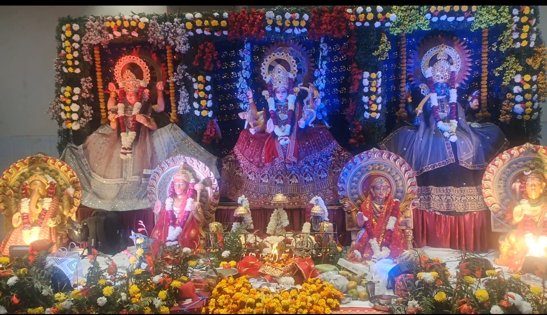 Large devotional stage with ornate decorations